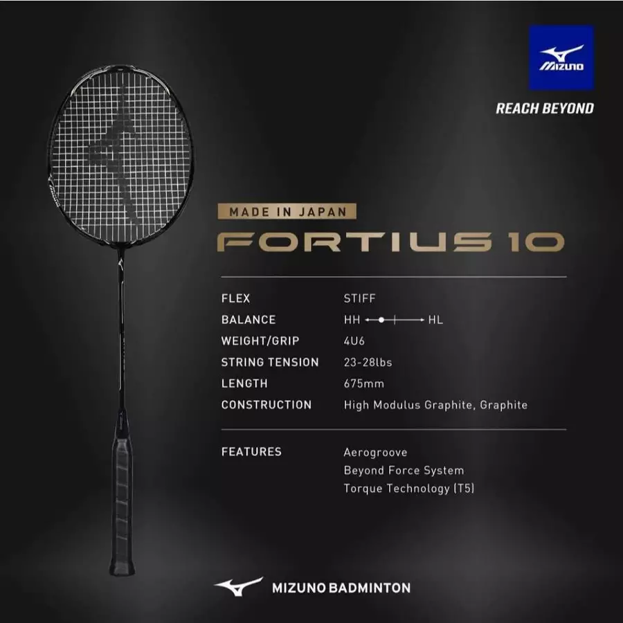 MIZUNO｜羽球拍 FORTIUS 10 BDSS 73JTB50009：圖片 2